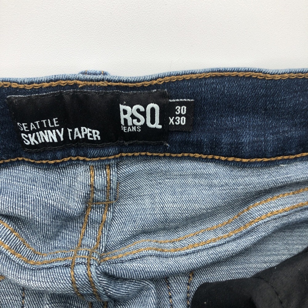 RSQ Seattle Skinny Taper Blue Jeans 30W 30L Preowned 73%C 23%P 2%R 2%Spandex - Picture 9 of 16
